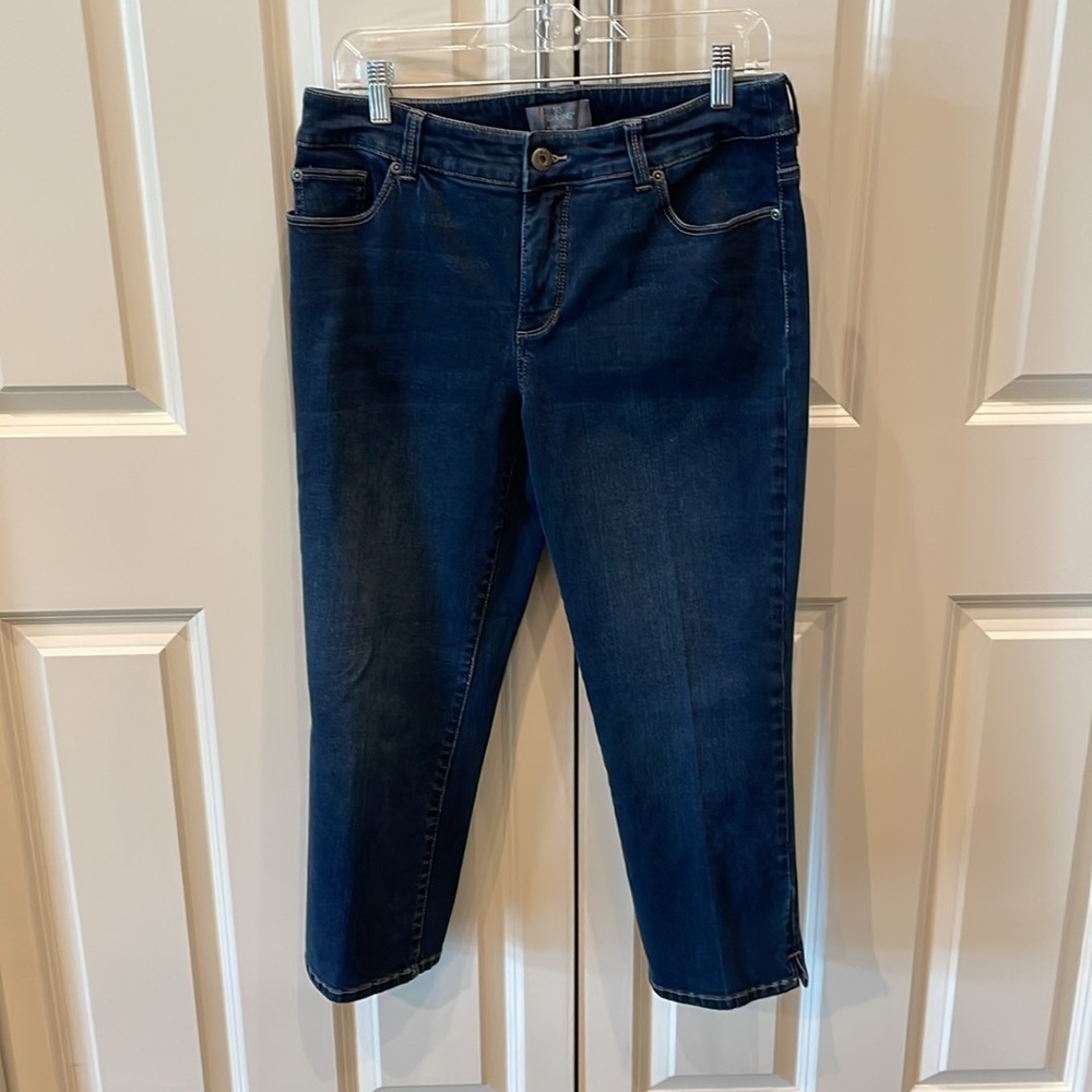 Chico's So Slimming Ankle Cropped Jeans Denim 8